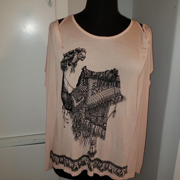 Lauren Moshi small cold shoulder camel peach - Picture 12 of 15